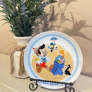 Disney Collectable - Vintage Happy Birthday Pinocchio 1980 Plate
